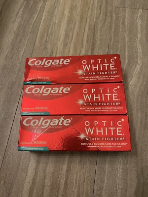 Colgate Toothpaste Optic White Stain Fighter Fresh Mint 4.2 Oz Lot of 3