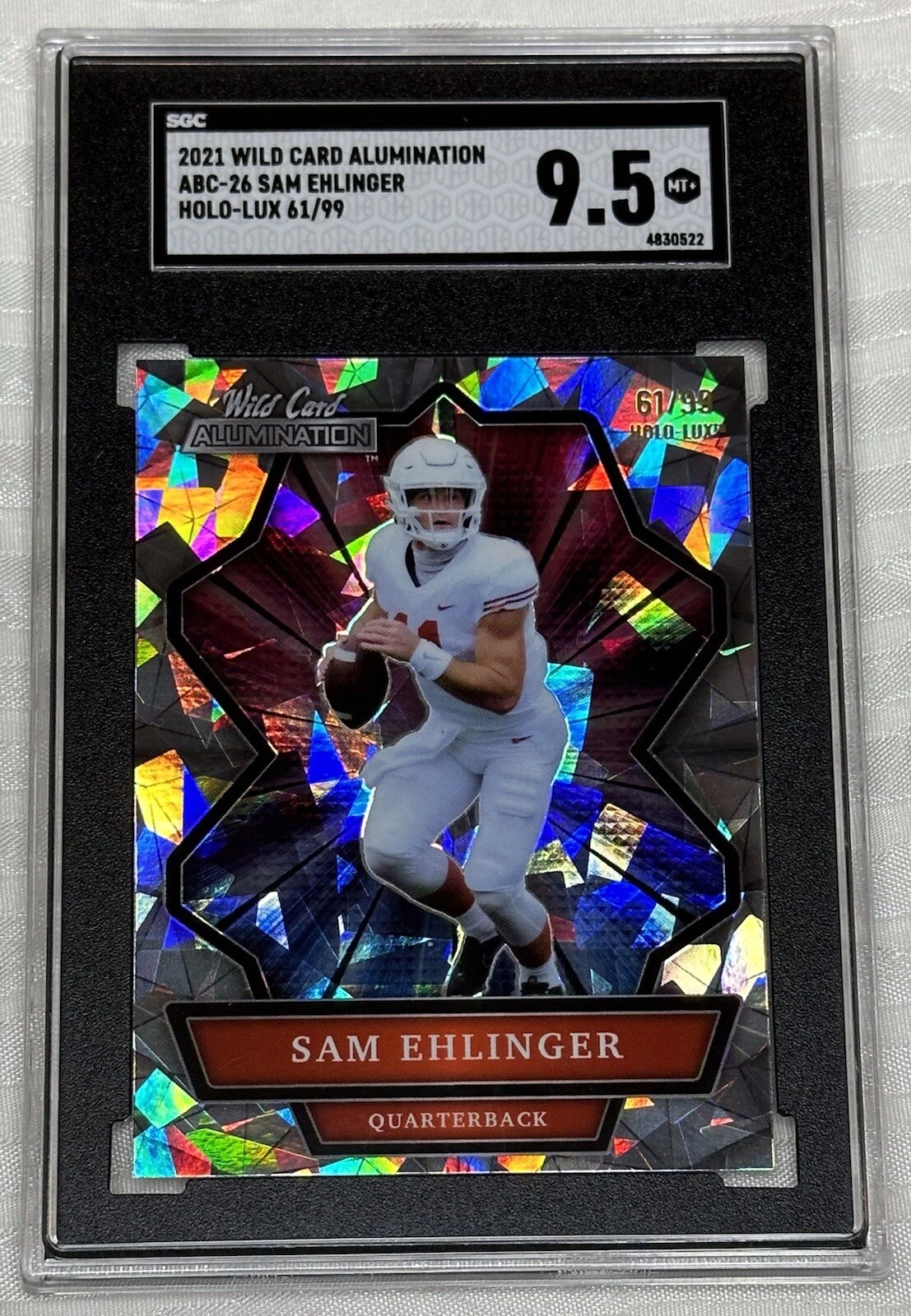 Sam Ehlinger Wild Card Alumination Autographs #ABCA Holo-Lux Green