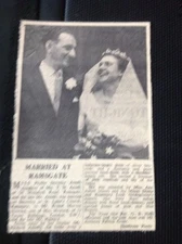71-9 Ephemera 1957 Picture Wedding Phyllis Ansell Ernest Howard Ramsgate