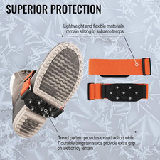 GGS Ice Cleats for Shoes  Boots   Non-Slip, Mid-Sole Spikes with Adjustable ...