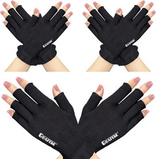 Cotton Gloves Eczema - Fingerless Touchscreen Moisturizing Gloves for Dry Hand S