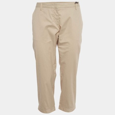Prada Beige Nadelstreifen Baumwollmischung Caprihose L
