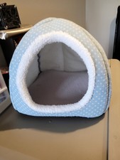 Light Blue And White Dot Rabbit House Bed