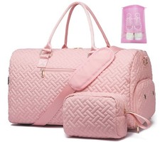 Duffle Bag for Travel, Weekender Bag with Shoe Compartment, Carry On Overnigh...