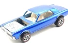 Vintage Hot Wheels Redline 1968 Blue Custom Cougar USA - White Interior