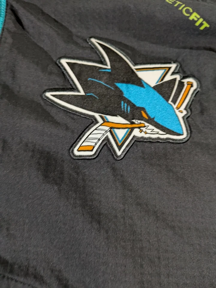 Chaqueta San Jose Sharks Para Hombre Pequeña NHL Hockey Reebok Center Ice Capucha Anorak Foto 2 de 4