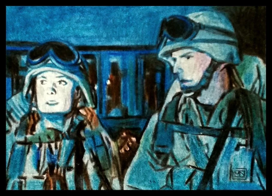 ACEO Sketch Card original drawing • Stargate SG1 • Jack O'Neill Samantha Carter - Image 2 of 3