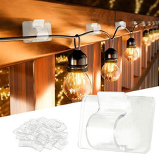 Hooks for Outdoor String Lights Clips, 30Pcs Heavy Duty Cable Clips Waterproof A