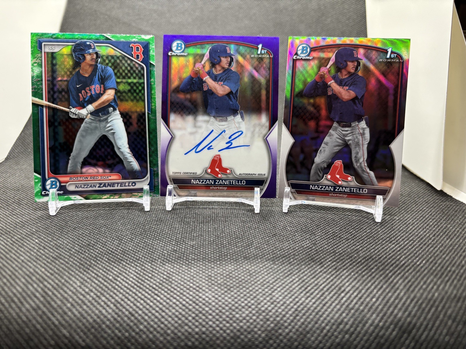 2023 Bowman Draft Chrome Nazzan Zanetello 1st Purple Refractor Auto /250 & More