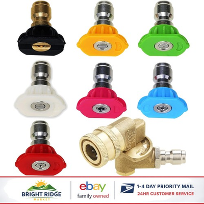 #ad High Pressure Washer Accessory Set with 7 Nozzles and Quick Connect Coupler $33.89