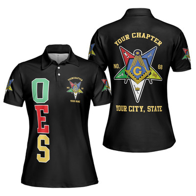 Custom Name Order of the Eastern Star Masonic Lodge OES Women 3D Polo Shirt
