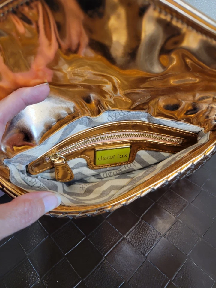 Классический красивый - Deux Lux женщин складной магнитный клатч металлический сплетенный - Изображение 3 из 4