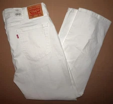 Levis Mens 514 Straight Fit Jeans 38x30 White Flex Stretch Denim NWT