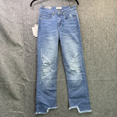 Myra Bag Women's Blue Size 24 Distressed Straight Leg Denim Jeans