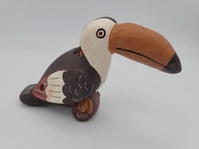 Mexico Folk Art Pottery Tonala Hand Painted Clay Primative Bird Whistle