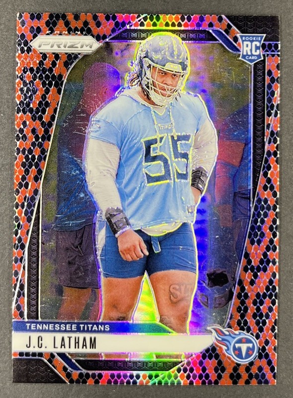 2024 Panini Prizm - J.C. Latham #334 Snake Skin Prizm SSP (RC)