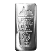 1 Kilo .999 Silver Bar Wall Street Mint Silver Bullion - 32.15 Troy Oz #A512