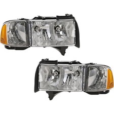 Headlight Set For 1999-02 Dodge Ram 1500 2500 3500 Lh And Rh With Sport Package Headlight Set For 1999-02 Dodge Ram 1500 2500 3500 Lh And Rh With Sport Package