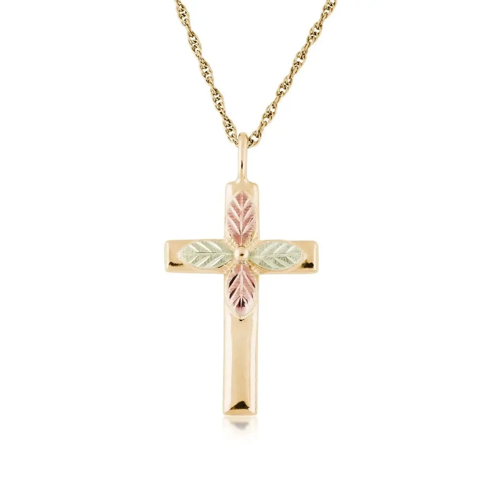 Mt. Collar colgante cruz oro amarillo 10K Rushmore Black Hills oro mujer Foto 2 de 3