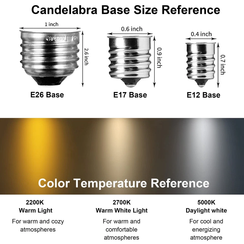 25 Pack C7 LED Light Bulb AC120V0.5W Equivalent to 4W5W7W, Warm White 2700K D... - Image 2 of 4