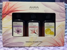 AHAVA MINERAL BOTANIC TRIO VELVET BODY LOTION - 3PC SET / 3 OZ EACH - NEW