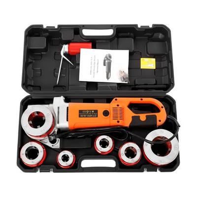 Handheld Electric Pipe Threader Threading Machine W/6 Pipe Cutter 1/2'' - 2''