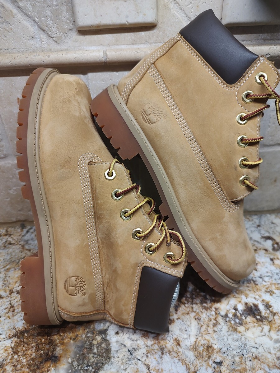 Timberland Boots Youth Boys 2.5 Nubuck Wheat Color Waterproof