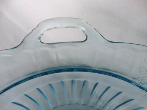 Anchor Hocking Blue Depression Glass Mayfair Open Rose Vegetable Dish w/ Lid - Picture 4 of 16