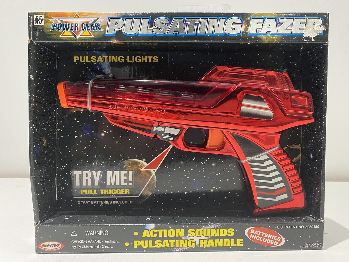 90s POWER GEAR PULSATING FAZER IN BOX phaser toy gun red lights
