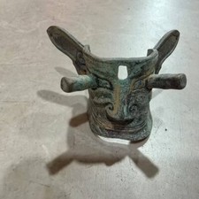 China Old be unearthed collectibles,From Countryside Bronze Eye piercing facial