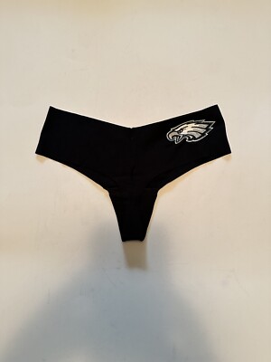 Pink Victoria's Secret Black No Show Thong Philadelphia Eagles Women Size Large