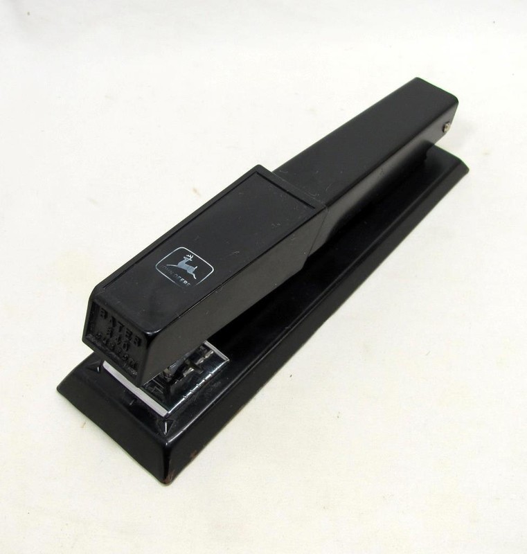 Rare Vintage John Deere Factory Office Stapler Bates 640 Black USA