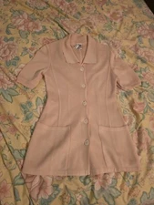 angelo tarlazzi Paris Cardigan Duster Small Soft Peach Color Vintage Dry Clean