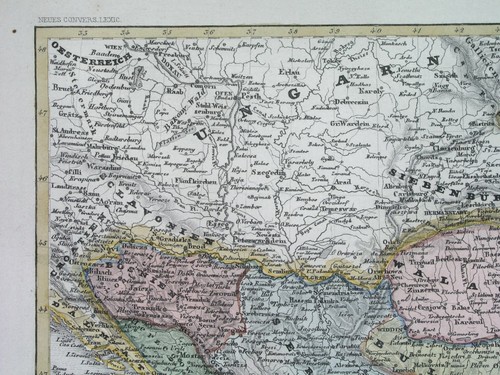 1852 ORIGINAL MAP SERBIA BOSNIA BULGARIA ALBANIA ROMANIA GREECE MOLDAVIA HUNGARY - Picture 4 of 6