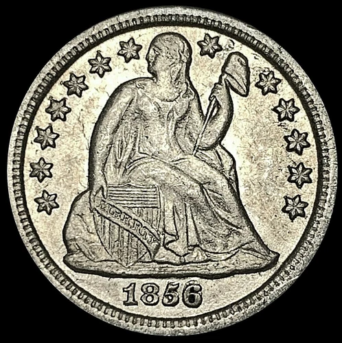 1856-O SEATED LIBERTY DIME MINT ERROR REPUNCHED DATE FS-2301 CHOICE AU (SLD006)