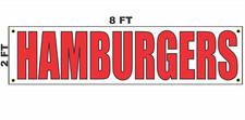 HAMBURGERS Banner Sign 2x8