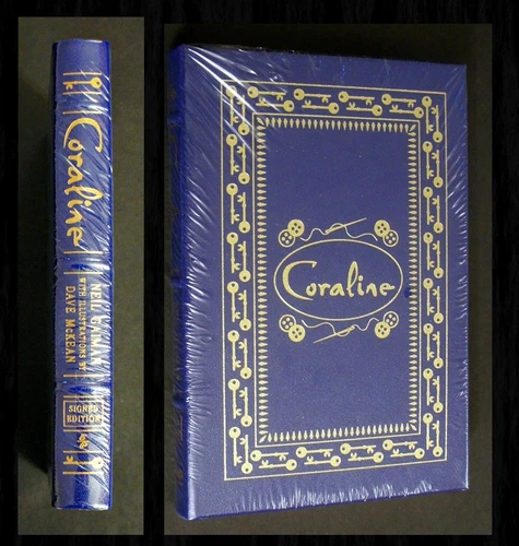 NEIL GAIMAN SIGNED & SEALED Easton Press Leather Bound Book CORALINE!