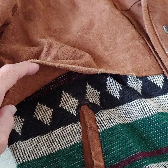 Rare Vintage Barcelona Leather Goods Aztec Southwestern Jacket Size 42/44 - Image 4 of 4