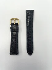 18mm Black Genuine Snakeskin Watch Band - USA