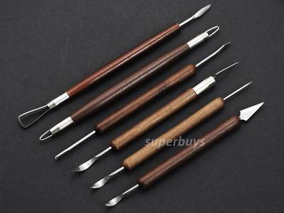 6pcs Clay Wax Sculpture Pottery Sculpting Shaping Carving Modelling Tool Set