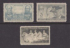 U.S. CIVIL WAR STAMPS - LEE & JACKSON, STONE MOUNTAIN, CSA VETS - MINT CONDITION