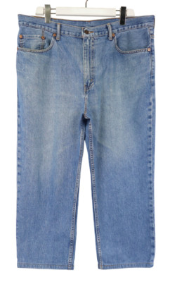LEVI'S 504 Jeans Herren W40/~L23 Ausgewaschen Effekt Reißverschluss Blau Logo