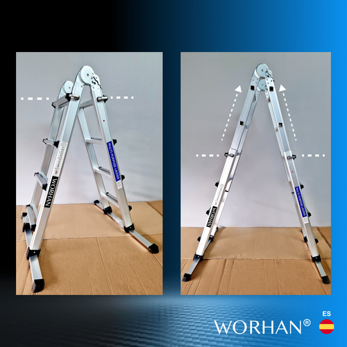 WORHAN® Escalera Aluminio Telescopica Multifuncion Multiuso Aluminio Plegable - Imagen 41 de 73