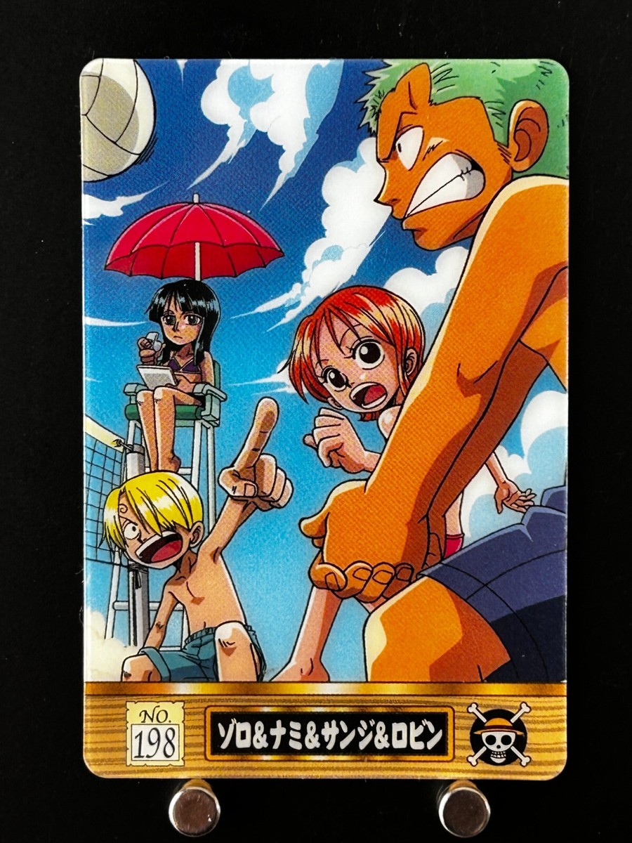 ワンピースカード Zoro Nami Sanji Robin ONE PIECE Plastic Card BANDAI #198