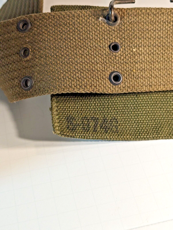 1945 WWII US Army Metal Canteen, Green Case and Pistol Belt w/ Pouch