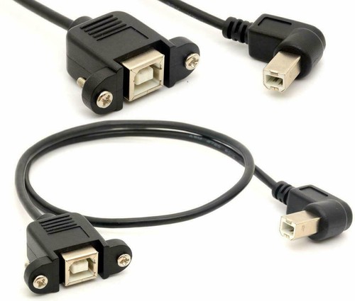 USB-B 2.0 Male to Female with Panel Mount Angled Printer Adapter Cable 50cm - Picture 12 of 14