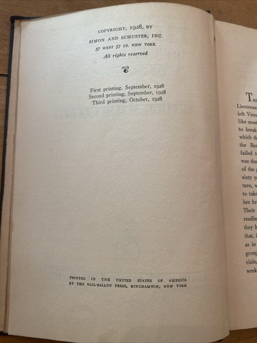 Antique HC Theresa, the Chronicle of a Woman's Life by Arthur Schnitzler 1928 - Imagen 5 de 5