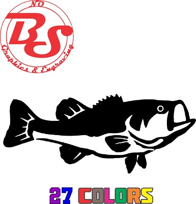 6'' Bass Largemouth Smallmouth Fishing Vinyl Decal Lake River Ocean Fish noBS