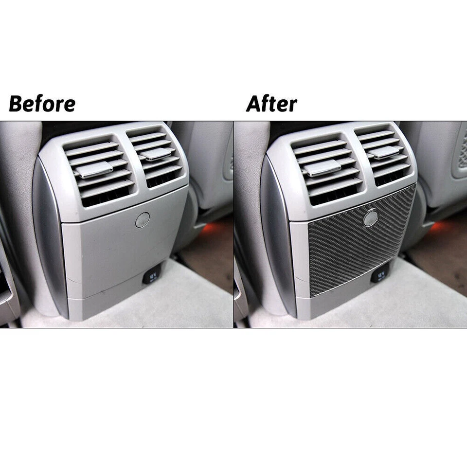 Cubierta de almacenamiento central interior de fibra de carbono para Mercedes-Benz R320 R350 Foto 3 de 4