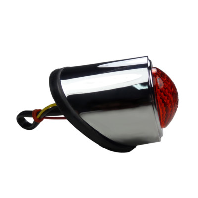 Motorradrücklicht Rund LED Fender Rücklicht Classic Style +Schrumpfschlauchset